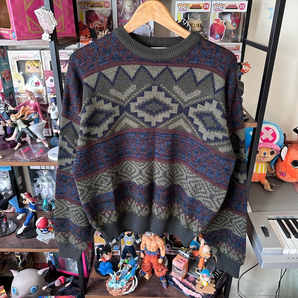 Vintage Sears Men’s Store Aztec Knit Sweater Men’s Large